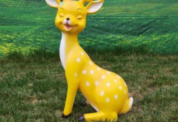 園林景觀小鹿雕塑供應(yīng)，公園雕塑，卡通小鹿雕塑制造