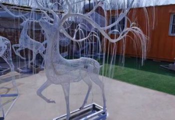 梅花鹿雕塑服務商，鏤空雕塑，燈光梅花鹿雕塑訂做