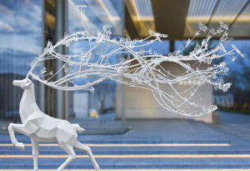 景觀小鹿雕塑供需，廣場雕塑，廣場烤漆小鹿雕塑選用