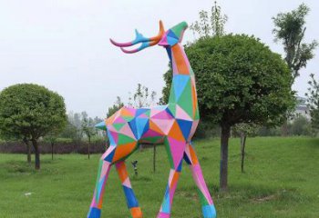 小鹿雕塑標準，多彩藝術，景觀烤漆小鹿雕塑供應