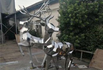 室外小鹿雕塑展品，公園小品，切面小鹿雕塑供需