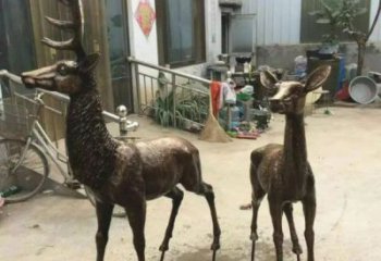 銅鹿雕塑，鑄銅動物雕塑