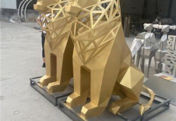 廣場(chǎng)獅子雕塑批發(fā)，動(dòng)物系列，不銹鋼獅子雕塑制作