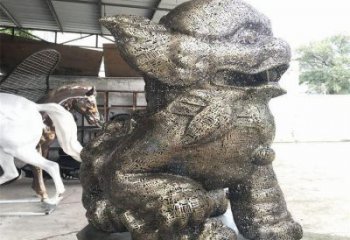 景觀獅子雕塑選定，美陳雕塑，鏤空鋼絲獅子雕塑優選