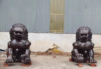 黃銅獅子雕塑制造商，城市雕塑，大型蹲獅雕塑制作