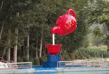 懸空吊壺雕塑，水景雕塑，景觀流水天壺雕塑廠家