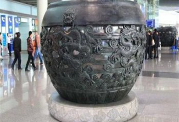 吉祥龍青銅缸雕塑