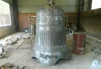 刻字銅鐘雕塑-雕經文字體-八卦紋銅鐘