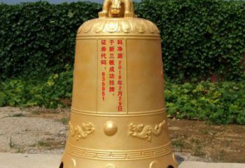 企業(yè)標(biāo)識銅雕塑-黃銅景觀銅鐘雕塑