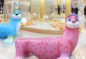 犀牛坐凳雕塑，美陳景觀雕塑，抽象效果