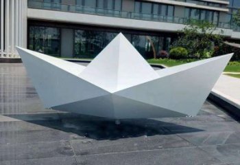 抽象紙船雕塑廠家，標識雕塑，景觀折紙船雕塑指用