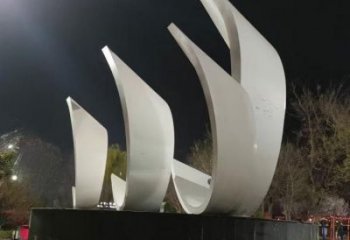 校園帆船雕塑，拉絲景觀雕塑，抽象主題