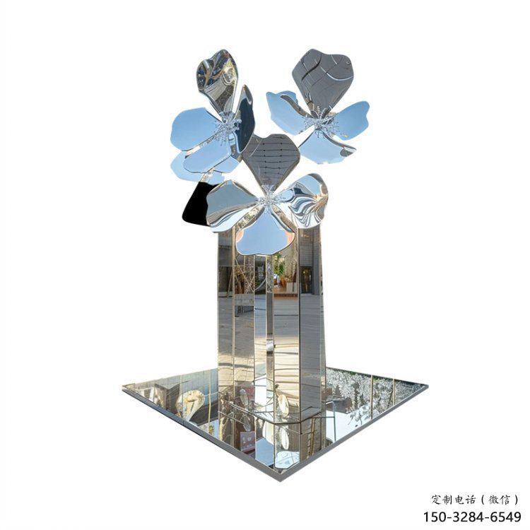 桃花雕塑供應(yīng)，圓雕體系，不銹鋼桃花雕塑制作廠家