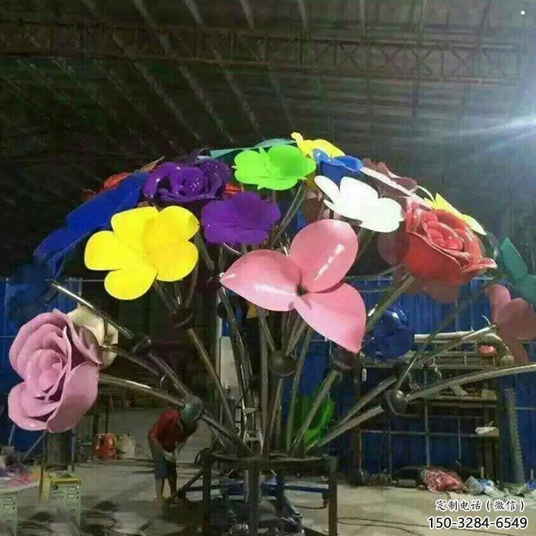 杏花雕塑廠家，美陳雕塑，不銹鋼杏花雕塑制造