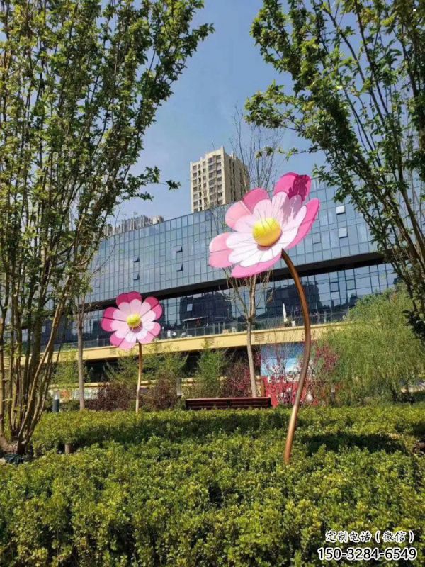 杏花雕塑供應，地標擺件，不銹鋼杏花雕塑制造廠家