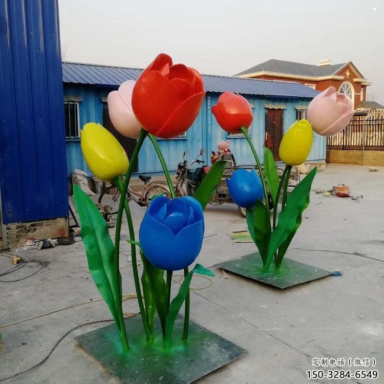 郁金香雕塑廠家，露天雕塑，不銹鋼郁金香雕塑選用