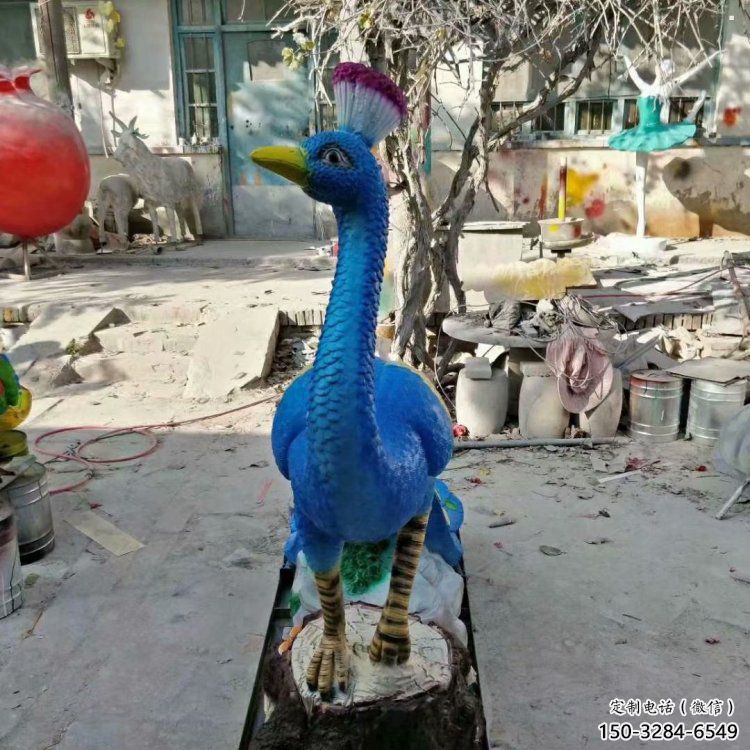 彩繪孔雀雕塑專供，美陳雕塑，社區仿真孔雀雕塑預定