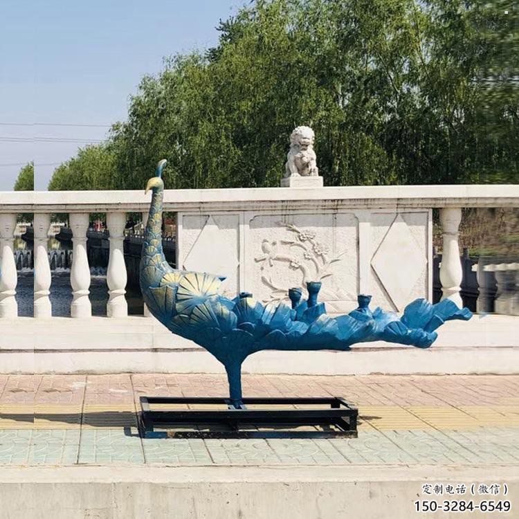 彩繪孔雀雕塑批發，靜態雕塑，仿古孔雀雕塑生產商