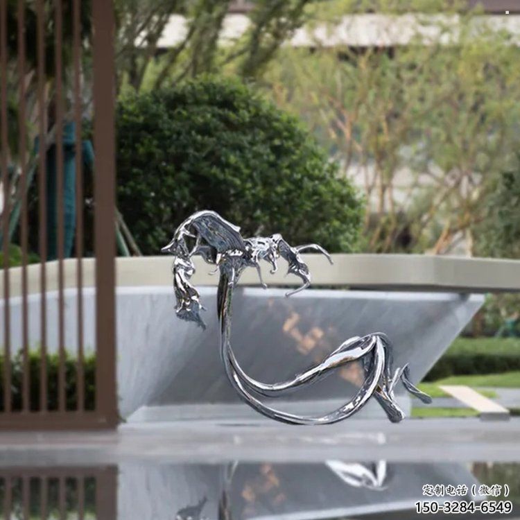 海浪雕塑觀賞型，露天雕塑，不銹鋼海浪紋雕塑訂做