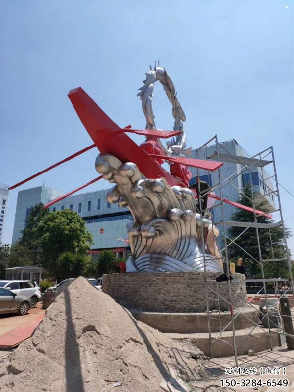 海浪紋雕塑制作，城市裝飾，不銹鋼海浪紋雕塑標準