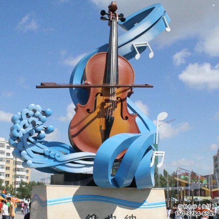 提琴雕塑精選，彩鋼制作，不銹鋼提琴雕塑標準