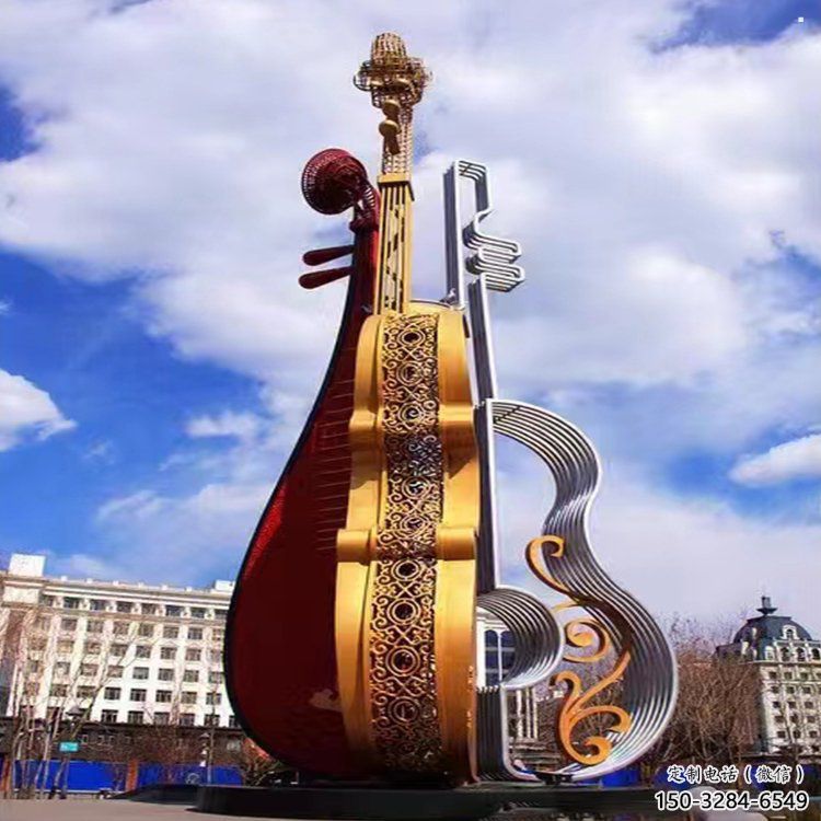 提琴雕塑特供，美陳雕塑，制造不銹鋼提琴雕塑優(yōu)選