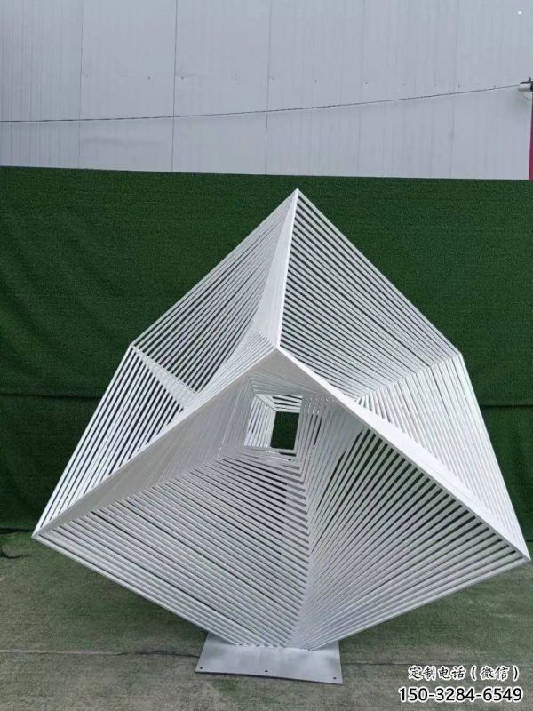 立方體雕塑承接，城市裝飾，鏤空立方體雕塑批發