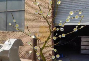 紫丁香雕塑定制，市標(biāo)雕塑，廣場(chǎng)不銹鋼紫丁香雕塑定做