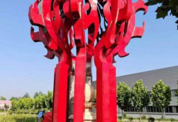 火球雕塑，精神堡壘火球雕塑落地展示