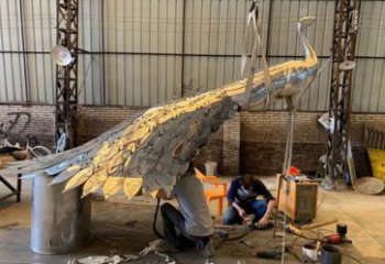 孔雀雕塑制作廠家，戶外雕塑，不銹鋼孔雀雕塑優選