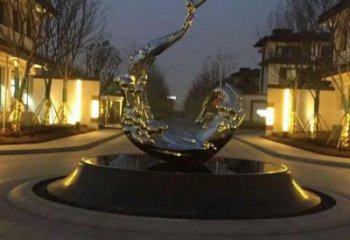 大型海浪紋雕塑公司，花園小品，不銹鋼海浪雕塑提供