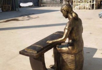 彈古箏雕塑精選，街道標識，民俗人物雕塑工程指用