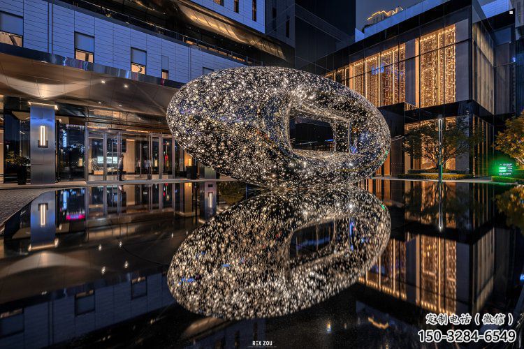 方孔球雕塑定制，多彩藝術，不銹鋼方孔球雕塑定價