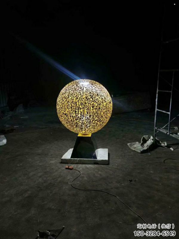 燈光球雕塑制作，景觀雕塑，不銹鋼燈光球雕塑廠家