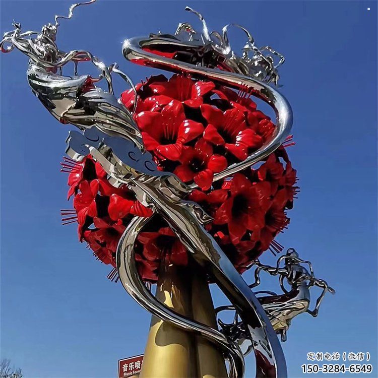 花球雕塑精選，彩鋼制作，不銹鋼花球雕塑標(biāo)準(zhǔn)廠家
