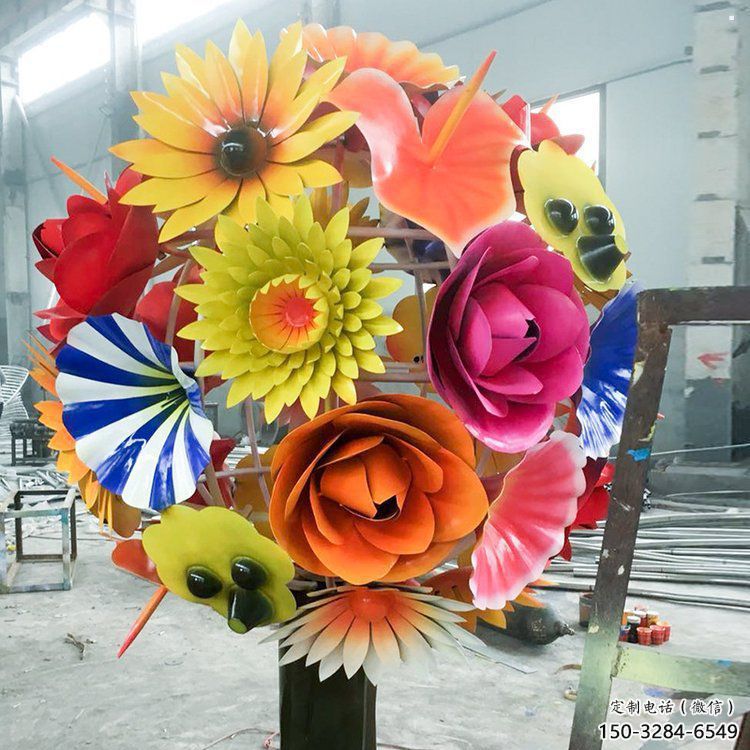 花球雕塑選用，美陳雕塑，不銹鋼花球雕塑廠家標準