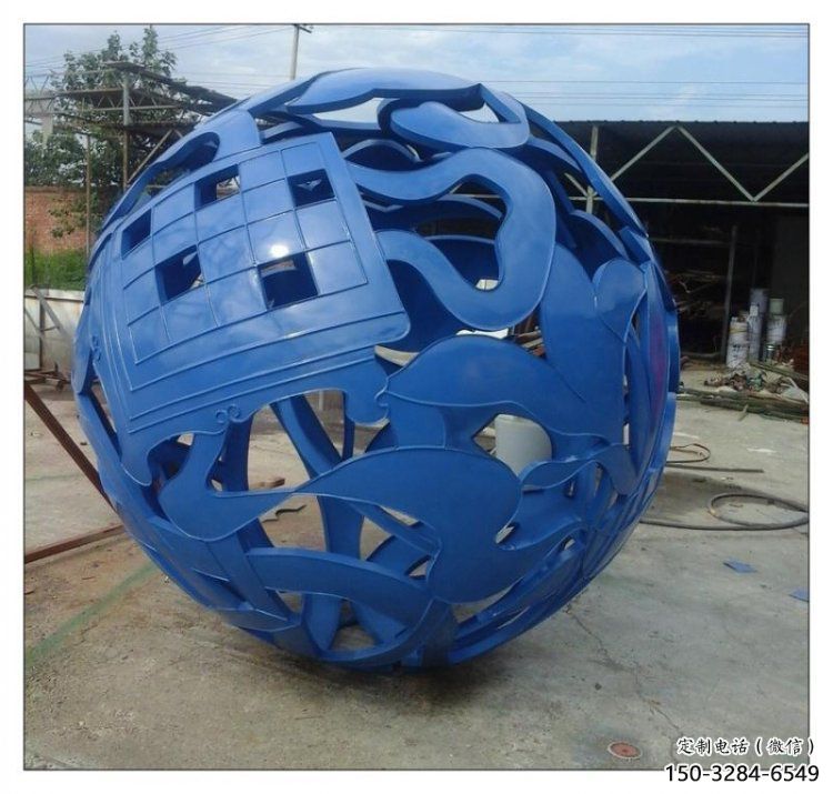 花紋球雕塑訂做，景觀概念，大型不銹鋼花紋球雕塑