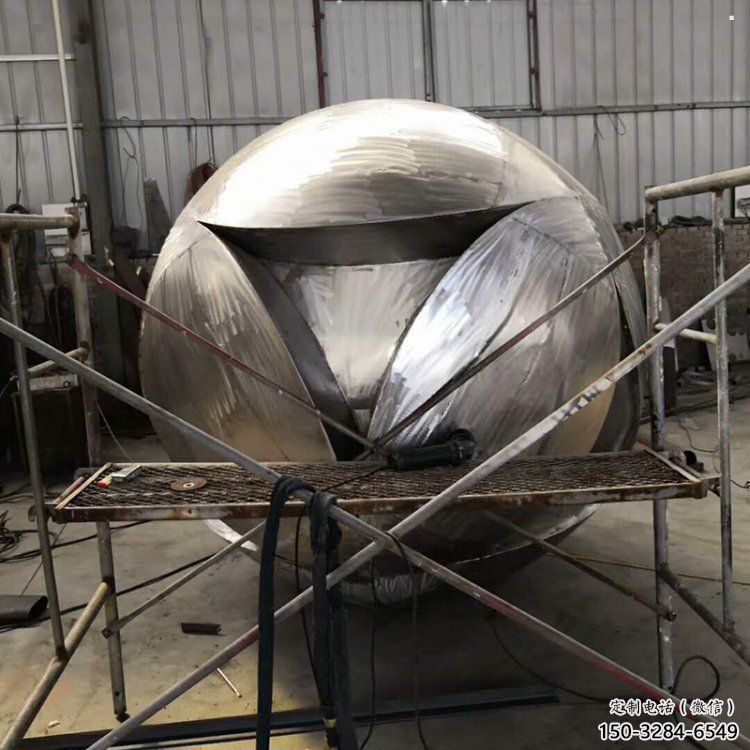 繡球雕塑點(diǎn)擊，地標(biāo)擺件，不銹鋼繡球雕塑精選