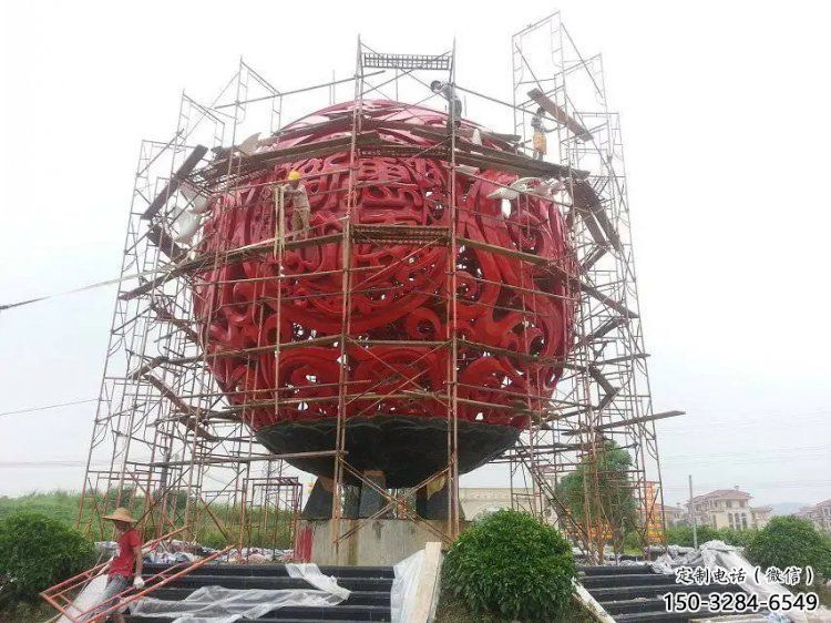 圓球雕塑精選，景區(qū)雕塑，景觀烤漆圓球雕塑廠家