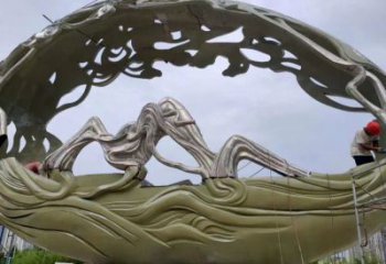 空心球雕塑點擊，城區小品，鏤空空心球雕塑承接