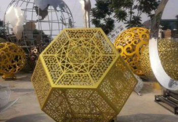 棱面球雕塑指用，中式工藝，公園鏤空棱面球雕塑指用