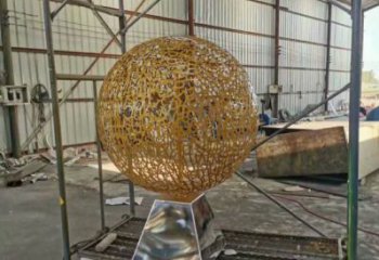 燈光球雕塑展示，園林裝飾，不銹鋼燈光球雕塑承接