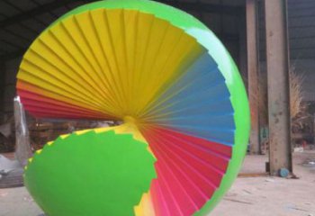 花紋球雕塑廠家，彩鋼制作，大型不銹鋼花紋球雕塑定做