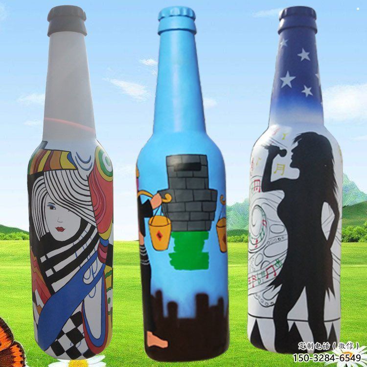 啤酒瓶雕塑供求，景區(qū)案例，景觀玻璃鋼啤酒瓶雕塑精選
