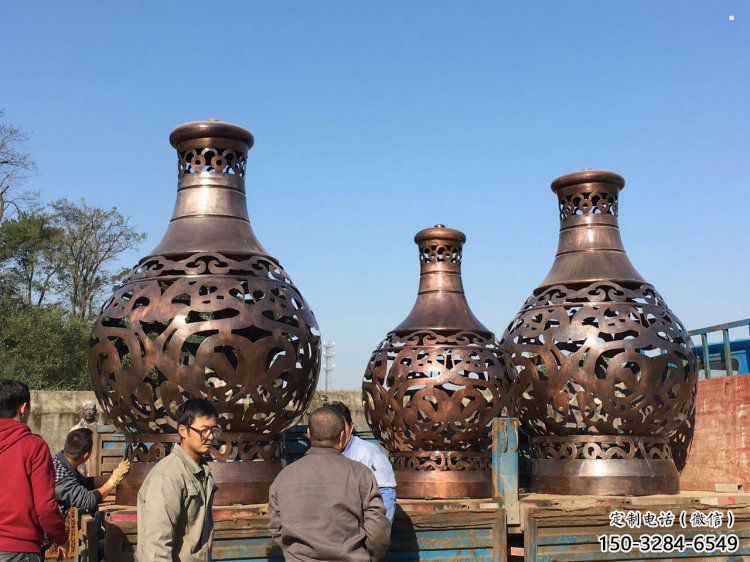銅花瓶雕塑精選，戶外雕塑，景觀銅花瓶雕塑優價