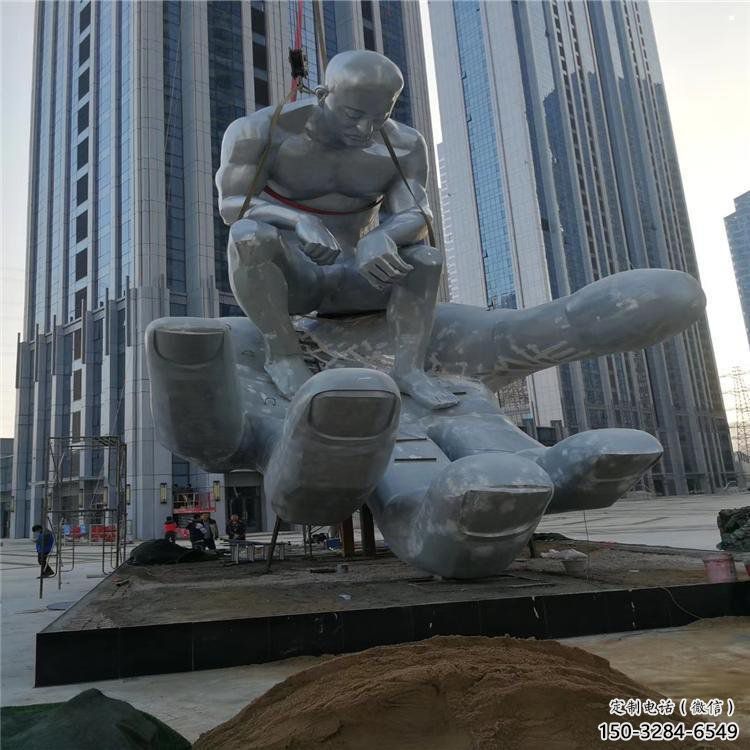 沉思者雕塑廠家，鍛造工藝，手托沉思者雕塑承接