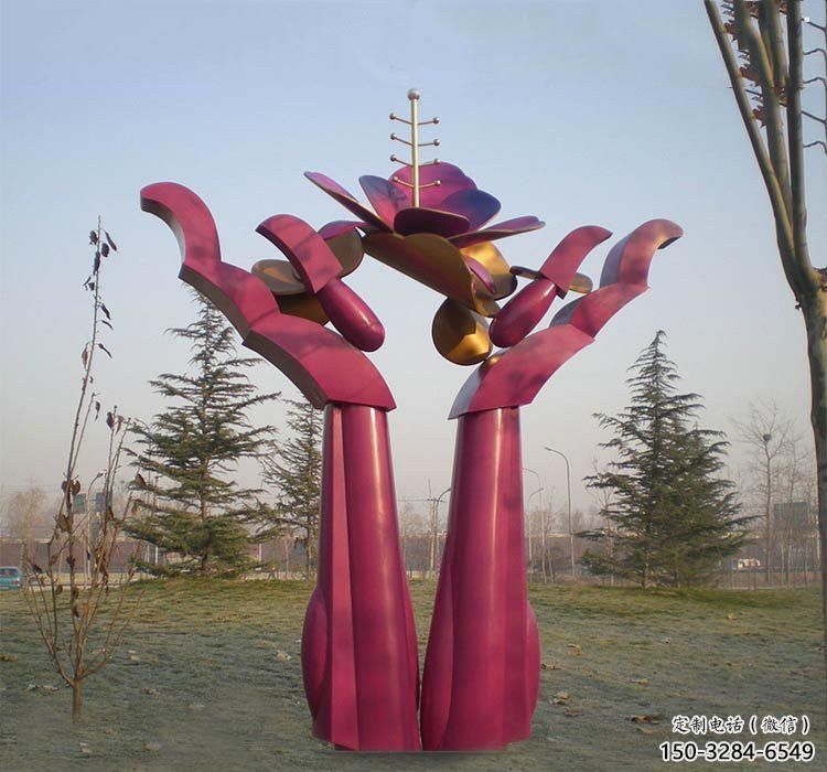 雙手雕塑生產(chǎn)商，城市雕塑，不銹鋼雙手雕塑廠家