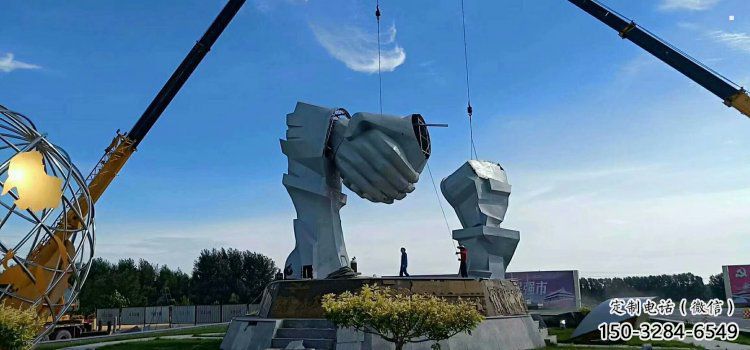握手雕塑廠家，景區雕塑，裝飾不銹鋼握手雕塑選定
