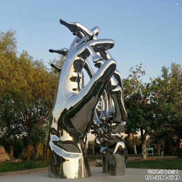 握手雕塑訂做，景觀雕塑，不銹鋼握手雕塑廠家提供