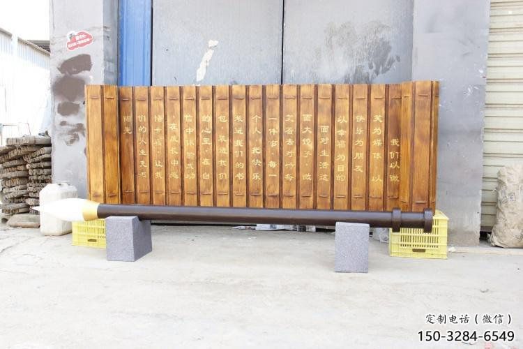 書簡雕塑制作廠家，景觀擺件，不銹鋼書簡雕塑訂做